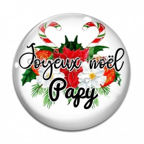 Cabochon Verre - joyeux noël papy