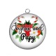 Pendentif Cabochon Argent - joyeux noël papy