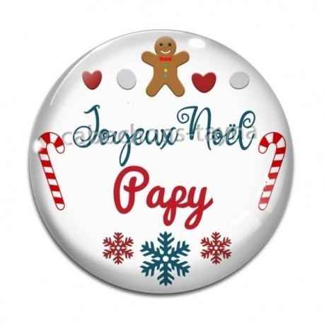 Cabochon Verre - joyeux noël papy
