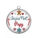 Pendentif Cabochon Argent - joyeux noël papy