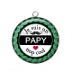 Pendentif Cabochon Argent - je suis un papy trop cool