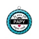 Pendentif Cabochon Argent - je suis un papy trop cool
