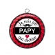 Pendentif Cabochon Argent - je suis un papy qui déchire