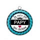 Pendentif Cabochon Argent - je suis un papy qui déchire