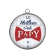 Pendentif Cabochon Argent - le meilleur c'est papy