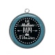 Pendentif Cabochon Argent - meilleur papy