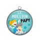 Pendentif Cabochon Argent - meilleur papy