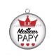 Pendentif Cabochon Argent - meilleur papy