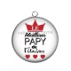 Pendentif Cabochon Argent - meilleur papy