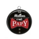 Pendentif Cabochon Argent - meilleur papy