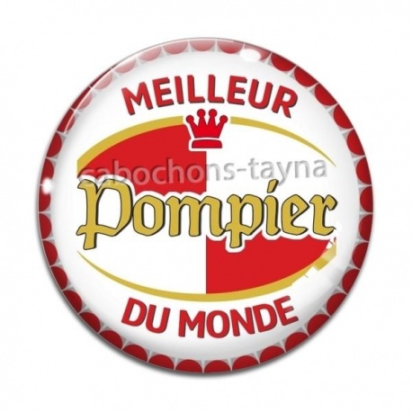 Cabochon Verre - meilleur pompier du monde