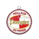 Pendentif Cabochon Argent - meilleur pompier du monde