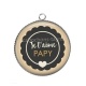 Pendentif Cabochon Argent - je t'aime papy