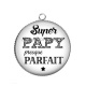 Pendentif Cabochon Argent - super papy