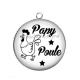 Pendentif Cabochon Argent - papy poule