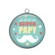 Pendentif Cabochon Argent - super papy