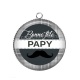 Pendentif Cabochon Argent - bonne fête papy