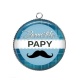 Pendentif Cabochon Argent - bonne fête papy