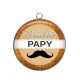 Pendentif Cabochon Argent - bonne fête papy