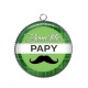 Pendentif Cabochon Argent - bonne fête papy