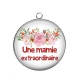 Pendentif Cabochon Argent - une mamie extraordinaire