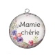 Pendentif Cabochon Argent - mamie chérie