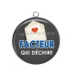 Pendentif Cabochon Argent - facteur qui déchire