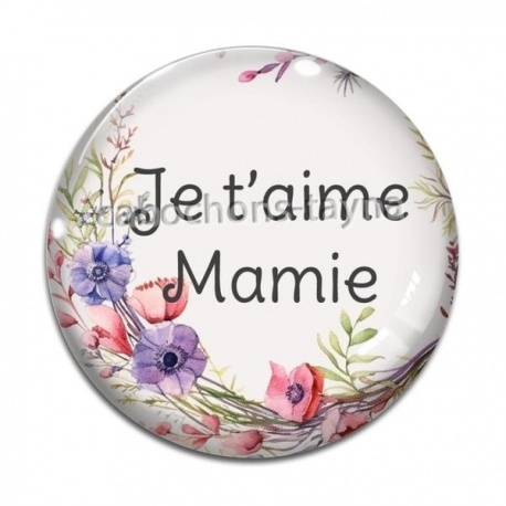 Cabochon Verre - je t'aime mamie