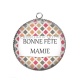 Pendentif Cabochon Argent - bonne fête mamie