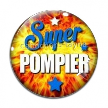 Cabochon Verre - super pompier