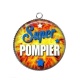 Pendentif Cabochon Argent - super pompier