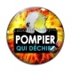 Cabochon Verre - pompier qui déchire