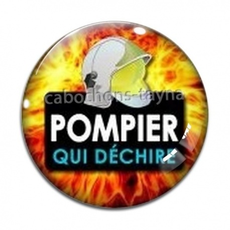 Cabochon Verre - pompier qui déchire