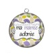 Pendentif Cabochon Argent - ma mamie adorée