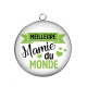 Pendentif Cabochon Argent - meilleure mamie