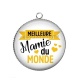 Pendentif Cabochon Argent - meilleure mamie
