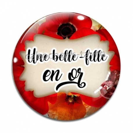 Cabochon Verre - une belle fille en or