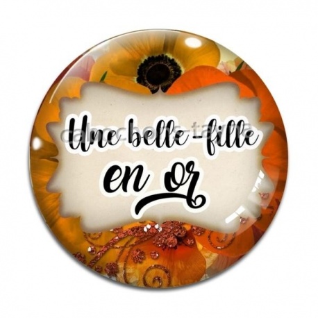 Cabochon Verre - une belle fille en or