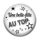 Cabochon Résine - une belle fille au top