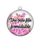 Pendentif Cabochon Argent - une belle fille formidable