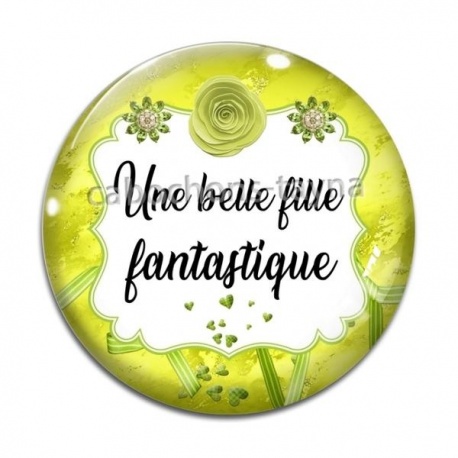 Cabochon Verre - une belle fille fantastique