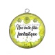 Pendentif Cabochon Argent - une belle fille fantastique