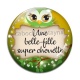 Cabochon Verre - chouette belle fille