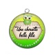 Pendentif Cabochon Argent - chouette belle fille