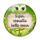 Cabochon Verre - chouette belle fille
