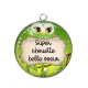 Pendentif Cabochon Argent - chouette belle fille