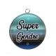 Pendentif Cabochon Argent - super gendre