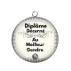Pendentif Cabochon Argent - meilleur gendre
