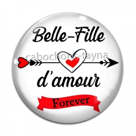 Cabochon Verre - belle fille d'amour forever