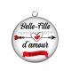 Pendentif Cabochon Argent - belle fille d'amour forever
